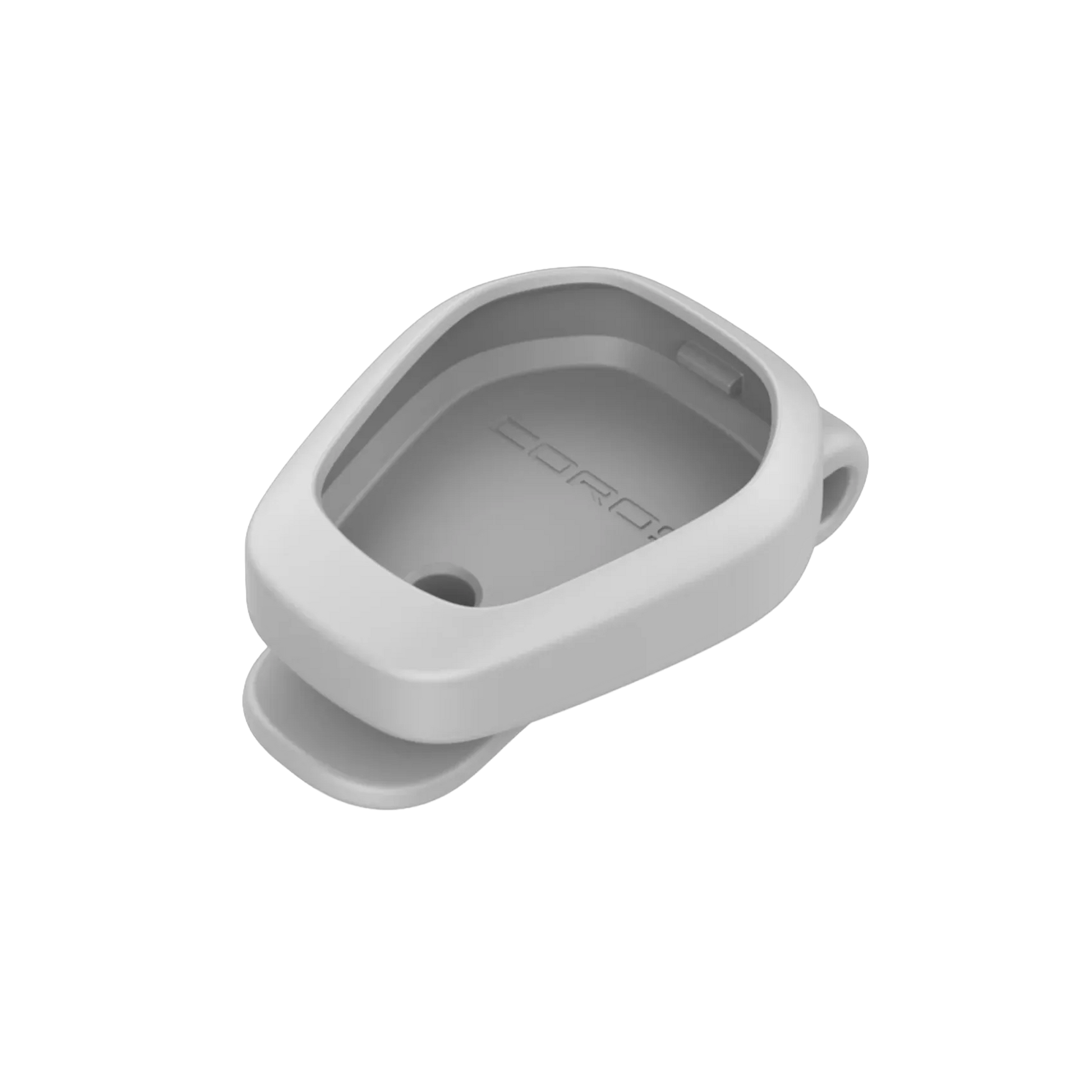 Front view of the COROS POD 2 Waistband Clip Silver