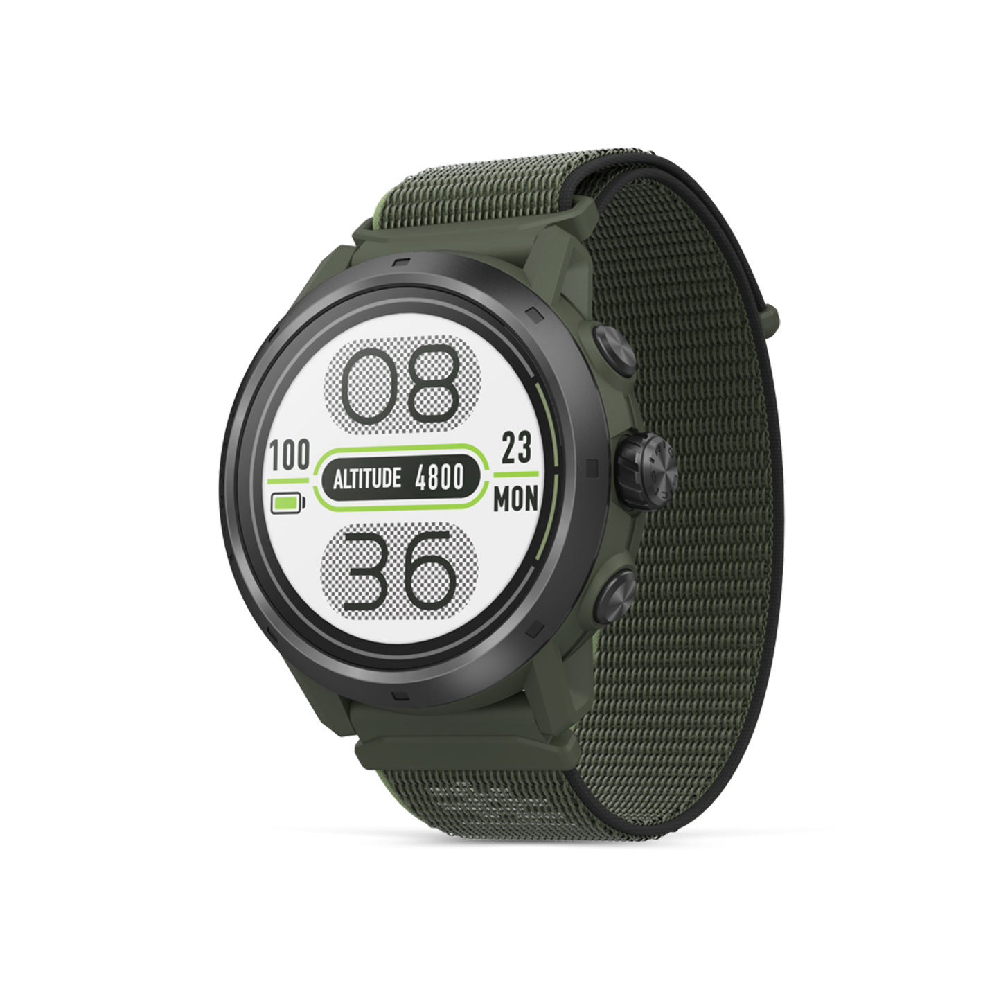 Front three-quarter view of COROS APEX 2 Pro watch in Green Color
