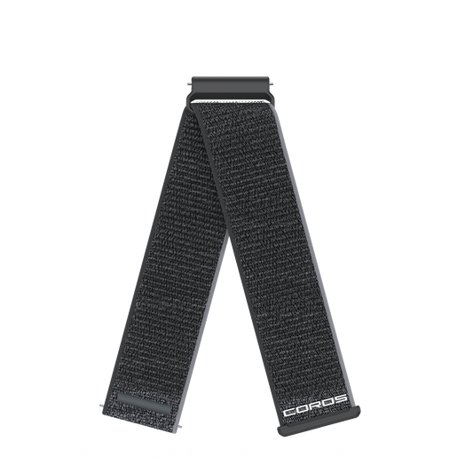 Front view of the COROS APEX 4 22mm Nylon Band Black