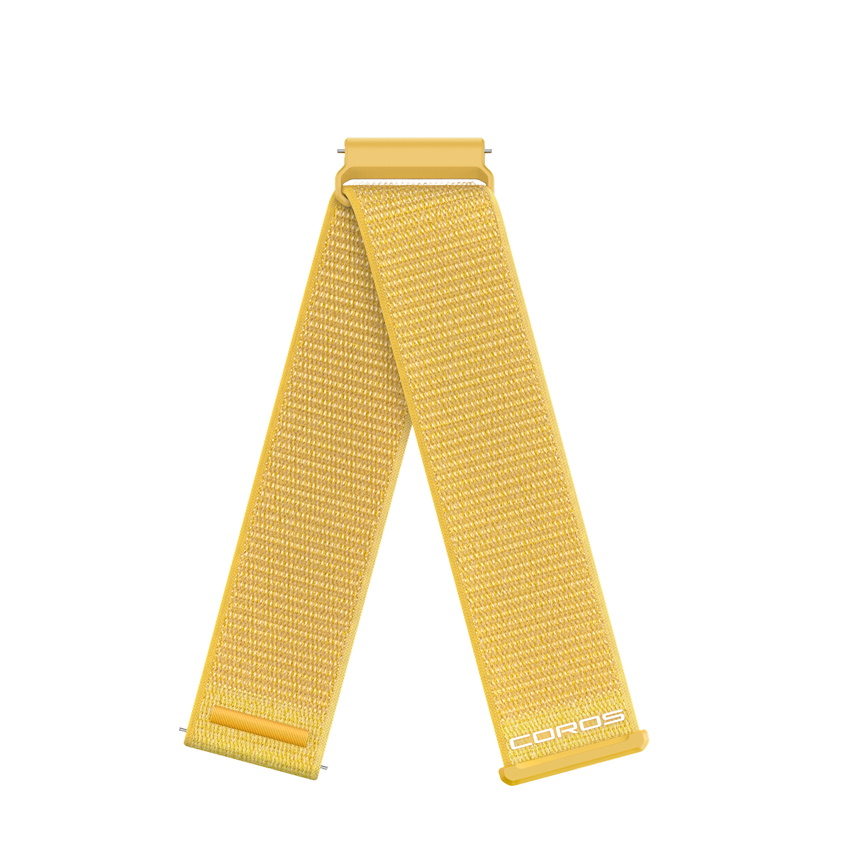 Front view of the COROS APEX 4 22mm Nylon Band Yellow