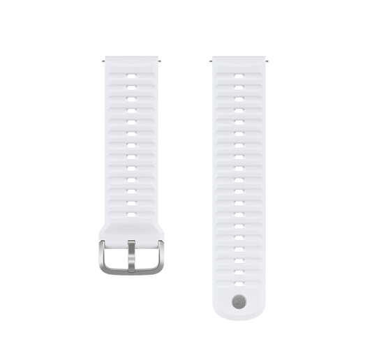 Front view of the COROS APEX 4 22mm Silicone Band in White Color