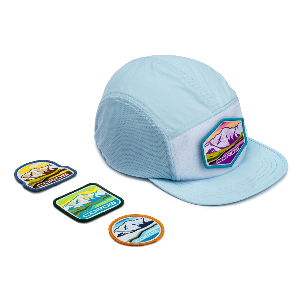 Front view of the COROS Patch Hat Blue